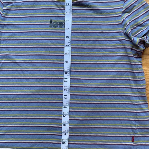 Levi’s Women’s Striped Reverse Logo Tee | Blue Green Purple | Size XL - Picture 5 of 8